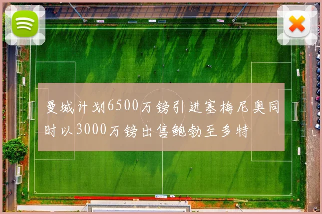 曼城计划6500万镑引进塞梅尼奥同时以3000万镑出售鲍勃至多特